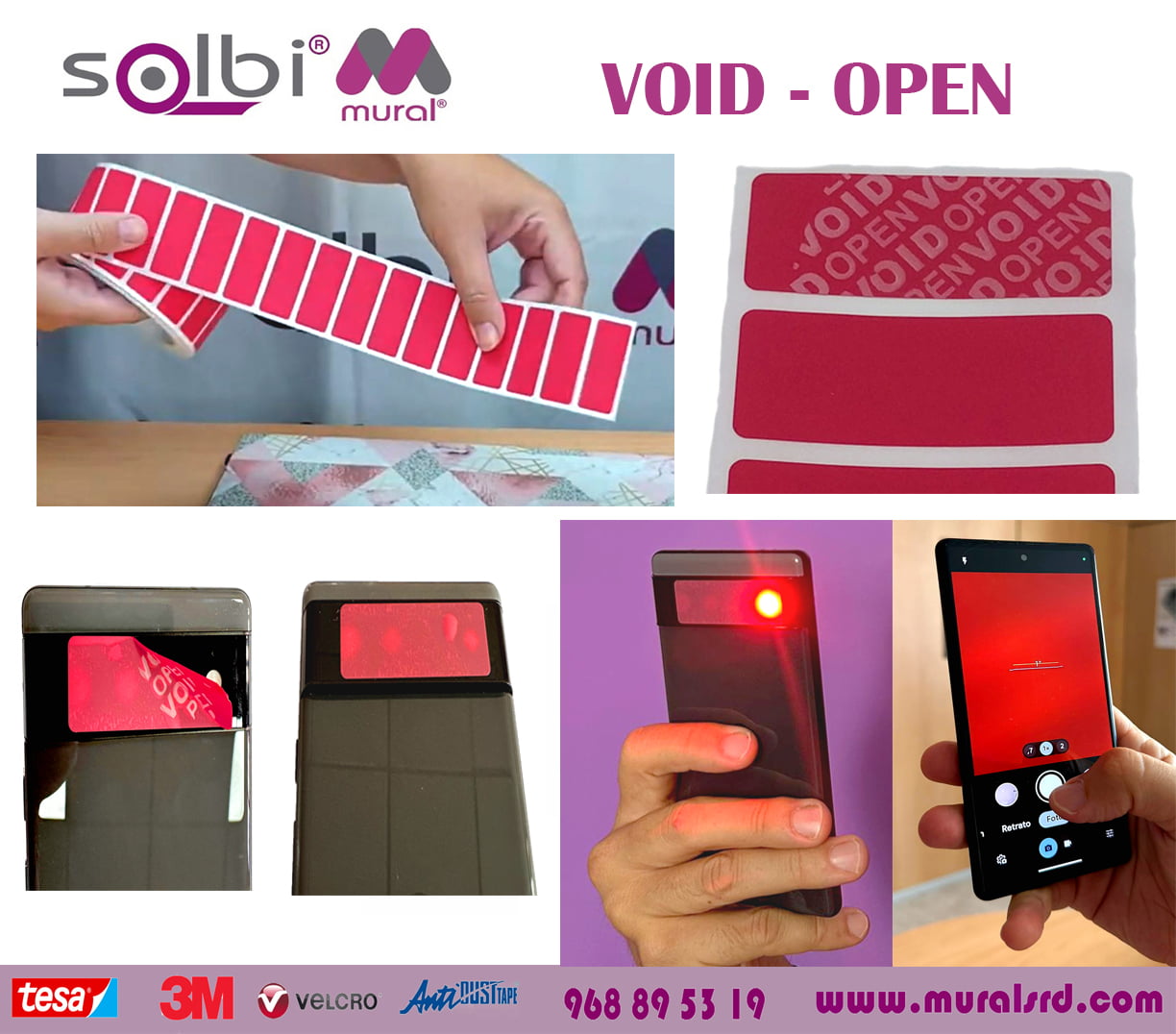 etiquetas VOID de segurança