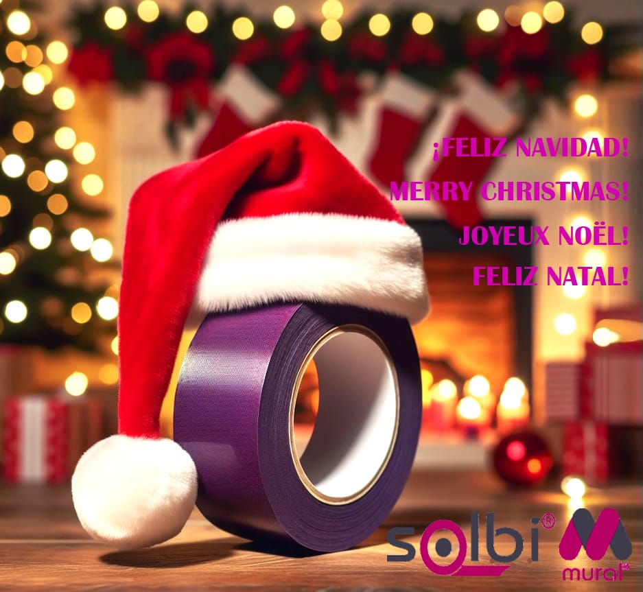 felicitacion navidad solbi mural cintas adhesivas 2024
